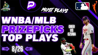 MLB/WNBA PrizePicks Today | Best 3 Plays | Monday | 8/26/2024 | UnderDog Plays TOO!