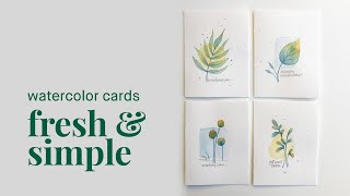 fresh and simple watercolor cards