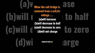 When salt bridge is removed , voltage # electrochemistry #chemistryguru