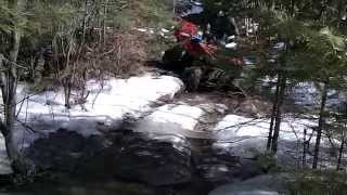 Honda Rancher Spring 2014 thaw snow mudding trail ride