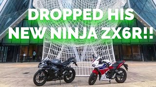 DROPPED HIS NEW 2019 NINJA 636!