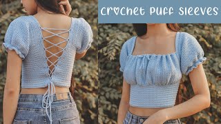 Easy Crochet Puff Sleeves Tutorial | Crochet Front Puff | Chenda DIY