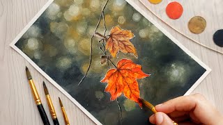 Autumn leaves 🍂 |Gouache Painting Tutorial | Easy Painting For Beginners #painting #autumnleaves