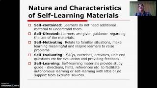 Characteristics of Self Learning Materials