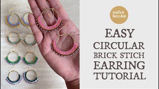 Easy Circular Brick Stitch Beaded Earring Tutorial