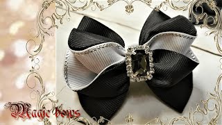 Classic bow for school. Simple and elegant.Diy bows /Элегантный бантик для школы.🎀