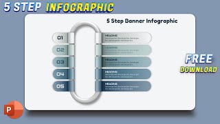 86.PowerPoint Tutorial Banner Infographic - 5 Step  Presentation