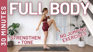 30 MIN FULL BODY WORKOUT - Apartment & Small Space Friendly (No Equipment, No Jumping)