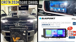 CRETA 2024 | Base Model Modification | BLAUPAUNKT BIG स्क्रीन SIZE | Hyundai Genuine Accessories |🔥