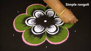 New Friday flower rangoli designs for beginner's | Simple kolam | Small flower by Jayanthi