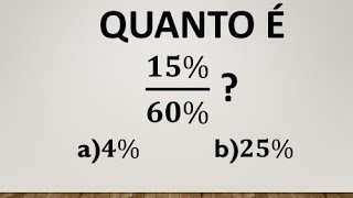 APRENDA AGORA: RAZÃO ENTRE PORCENTAGENS