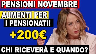 Aumento pensioni novembre 2024:   200€ extra, scopri tutti i dettagli!