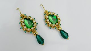 Earrings/Tear Shaped Crystal 13*18/Tutorial