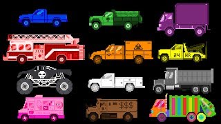 Truck Colors - Learn Colors with Trucks - The Kids' Picture Show (Fun & Educational Learning Video)