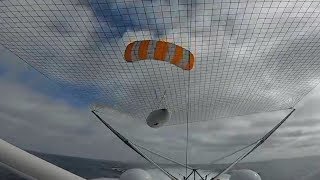 Space X Falcon 9 Reusable Fairing Glide And Catch Test Getting Close