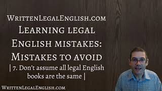 Learn Legal English - Avoid making mistake #7: don’t assume all legal English books are the same