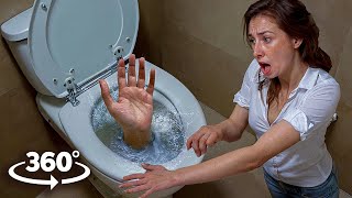 360° VR FLUSHED DOWN the TOILET| ESCAPE With GIRLFRIEND| Realistic Video 4K Ultra HD