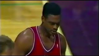 Rick Mahorn STARES DOWN Karl Malone After Huge Block HEATED 1991