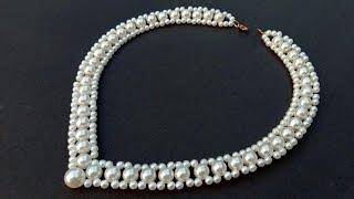 How To Make// A Pearl Necklace// At Home//DIY Pearl Necklace// Useful & Easy