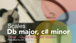 Scales | D-flat major, c-sharp minor | Tutorial - Learning/Gaming version at 60 bpm | Visualizer