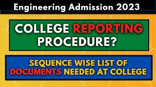 College Reporting Procedure after CAP-3 |Documents Required for College Reporting Cet cell latest