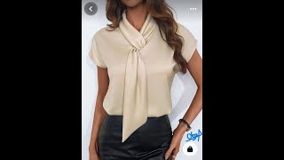 BLUSA FORMAL CON CUELLO CORBATA