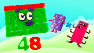 Numberblocks Cubes Set Count 48  🟥🟧🟨🟩🟦🟪 Series 7 Simply Math | Learn to Count Numbers