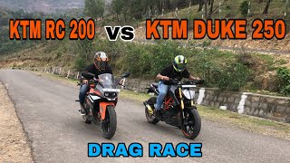 DRAG RACE || KTM RC200 VS KTM DUKE 250 SHOCKING RESULTS #DRAGRACE #KTMDRAGRACE #KTM2021 #DUKE2021