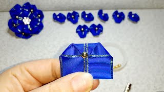 Оригинальные лепестки и цветочек на Новый год готов. Канзаши. Kanzashi.