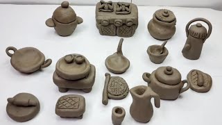 Easy technique make handmade miniature kitchen set with clay।।miniature kitchen set❤