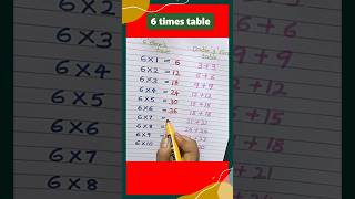 6 times table/tables#ytshorts #shortvideo #shortsviral #trending #youtubeshorts #table