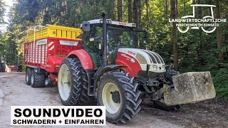 Steyr Profi CVT mit einem neuen Pöttinger Faro 4010 Ladewagen | 2 Schnitt Grasernte 2022 | Schwadern