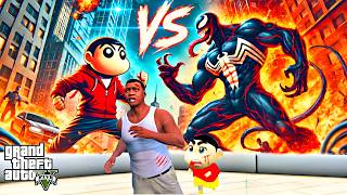 GTA 5 : Strongest God Venom VS Evil Spider Shinchan | Shinchan & Franklin Saves City in GTA 5 Tamil!