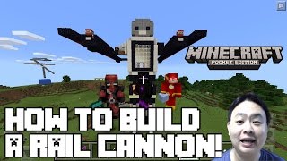 How to craft an Auto TNT Rail Cannon! - Minecraft PE Tutorial!