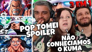 3 EM 1 SÓ DE SPOILERS DO ONE PIECE | SECONDTIME Style Bartholomew Kuma 1 & 2 + Garp | FAMILY REACTS