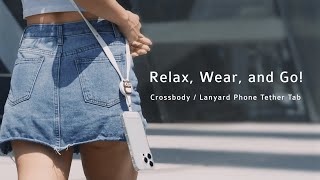 【Crossbody / Lanyard Phone Tether Tab】Relax, Wear, and Go!｜Bone