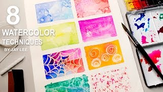 8 Watercolor Techniques for Beginners | Easy Basic Fun Art