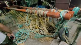 Fishing Net Fish Catching at Kochi .കൊച്ചി കായലിലെ ചീനവല മീൻപിടുത്തം.Live Fresh Fish Catching