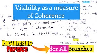 Visibility as a measure of Coherence in engineering physics | Lec-23