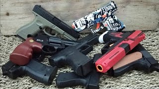 Special police weapon toy set unboxing, Shotgun Airsoft, Glock Pistol, Desert eagle, nerf gun, Hkusp