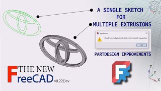 The new FreeCAD 0.22Dev complex extrude feature in the PartDesign workbench