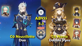 C0 Neuvillette Duo & C0 Navia Double Pyro | Spiral Abyss 4.5 - Floor 12 | Genshin Impact