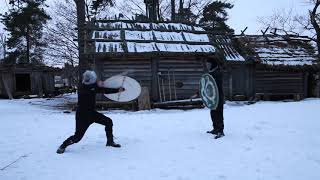 Finding dynamics: viking shield and axe fight