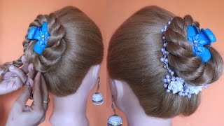 easy cute clutcher hairstyle / girl hair juda for long medium hair