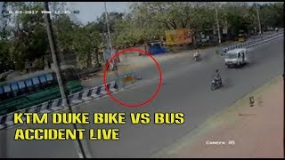 Shocking KTM duke bike vs Bus Accident In Mumbai Caught live CCTV- Dont Break traffic rules