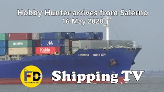 Container  ship Hobby Hunter arrives from Salerno, 16 May 2020