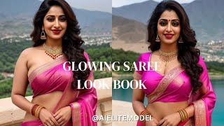 [4K] AI Drapes of Delight: AI Model's Saree Magic  | AI Elite Indian Model #saree #pink