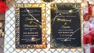 Wedding Invites / Muslim Wedding / Kerala Wedding / Handmade Invitation / Gold Foil Invitations