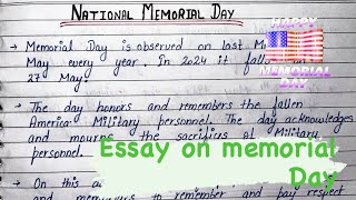 National Memorial Day | Write an Essay On National Memorial Day | Speech on Memorial Day