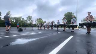 Colt Cadets 2023 - drumline @ rehearsal - quick opener rep before rain